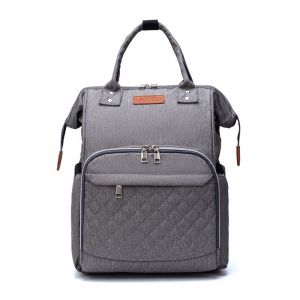 Modern Quilted Nappy Bag - Grey - Nappy Bags Lequeen Australia