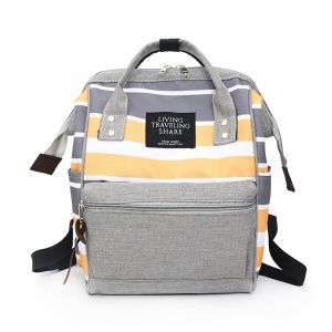 Randig ryggsäck för kvinnor - S, gul - Handväska Ryggsäck