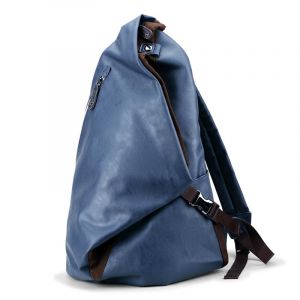 Ryggsäck i mjukt konstläder - Blå - Handväska Ryggsäck