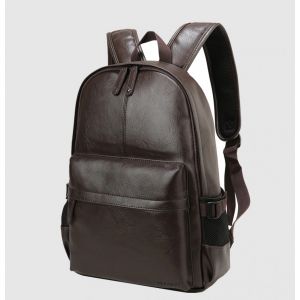 Casual läderryggsäck för män - brun - bärbar ryggsäck ryggsäck ryggsäck