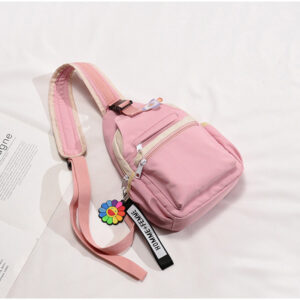 Kvinnors lilla nylonryggsäck - Rosa - Handväska Produkt