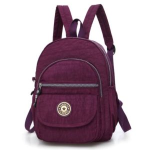 Mini vattentät ryggsäck för kvinnor i enfärgad färg - lila - ryggsäck skolryggsäck