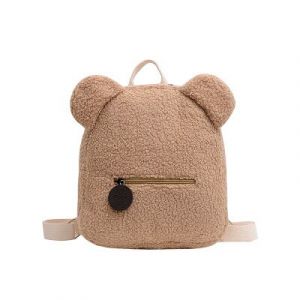 Skolryggsäck i fleece för barn - Camel - Ryggsäck Skolryggsäck