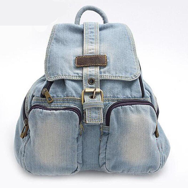 Ryggsäck I Jeanslook Ryggsäck I Imiterad Denim - Ljusblå - Jean Ryggsäck