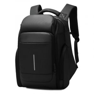 Stor svart PVC-ryggsäck - ryggsäck för bärbar dator ryggsäck