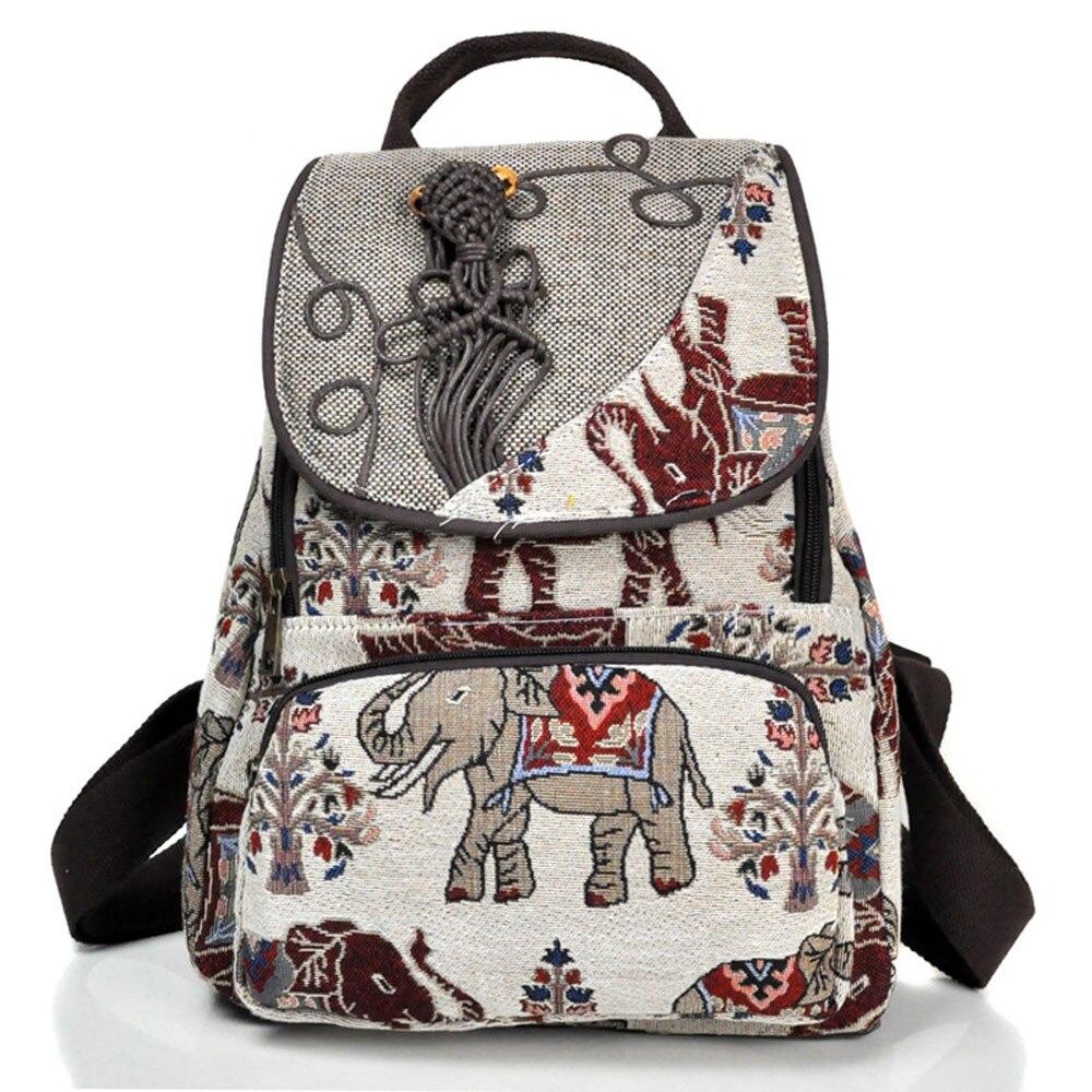Damryggsäck I Bohemisk Stil Med Etniska Mönster Kvinnors Boho-Ryggsäck - Ryggsäck Skolryggsäck