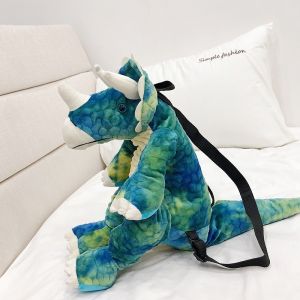 Original grön 3D-dinosaurierryggsäck med vit säng
