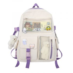 Ryggsäck med liten plyschbjörn för flickor lila