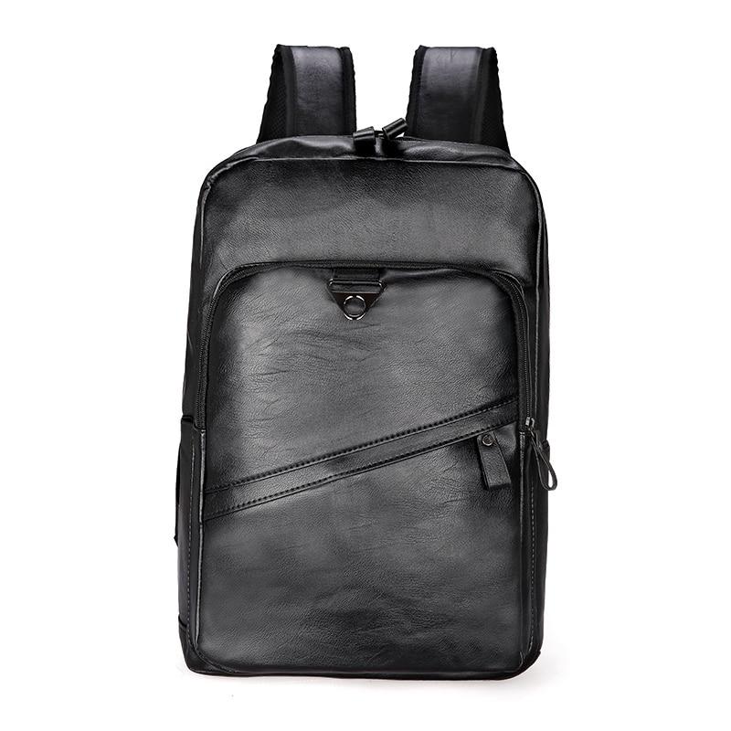 Laptopryggsäck I Konstläder Datorryggsäck I Läder - Svart - Ryggsäck Laptop Ryggsäck