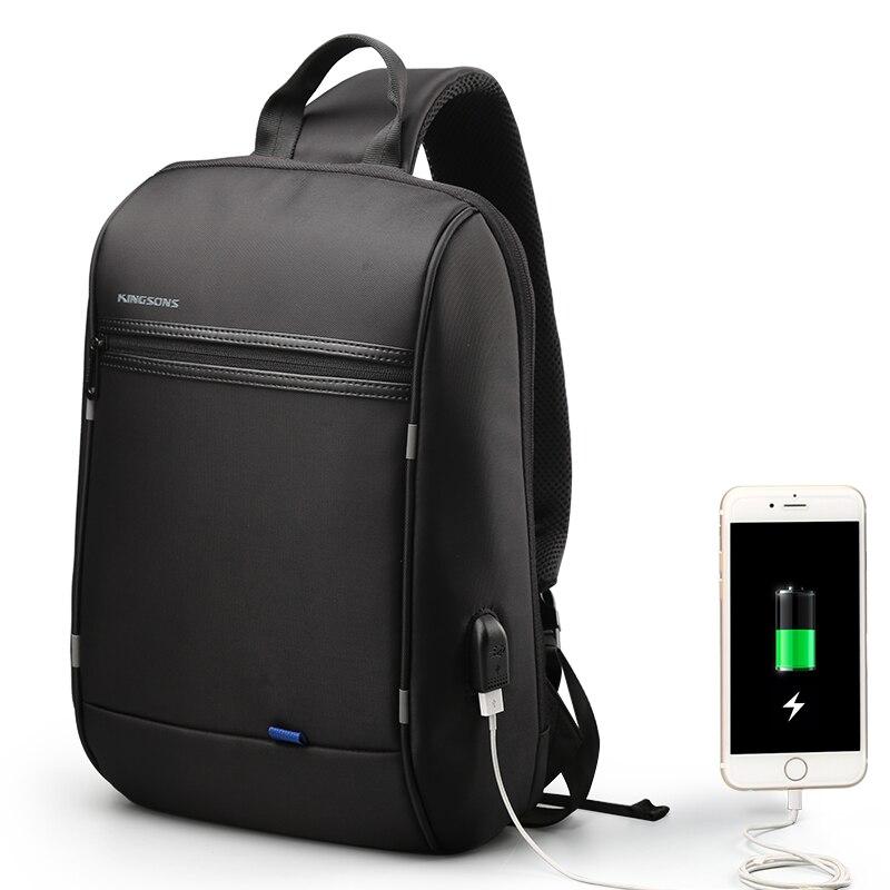 Elegant svart ryggsäck med fack för bärbar dator - Bärbar ryggsäck Bärbar väska