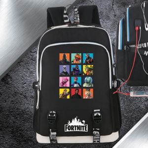 Fortnite Ryggsäck svart med USB-anslutning - Adoptera mig! Roblox