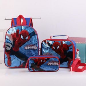 Spider-man 3-delad skolväska - Skolryggsäck Ryggsäck för barn
