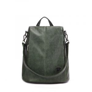 Kvinnors högkvalitativa gröna ryggsäck i äkta läder av hög kvalitet
