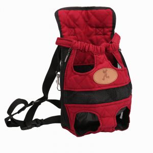 Ryggsäck för hundpromenader i rött och svart