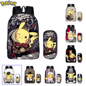 Pokemon Pikachu Ryggsäck för barn med matchande väska med frontdesign