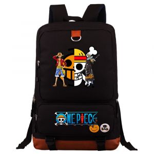 One Piece Luffy ryggsäck för barn svart och brun med mönster