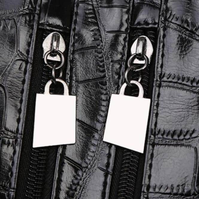 Damryggsäck Multi-Zip Krokopräglad 7150-4505A4.Jpeg