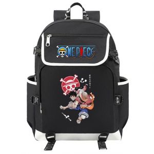 Monkey D.Luffy One Piece ryggsäck med stor kapacitet och design på framsidan
