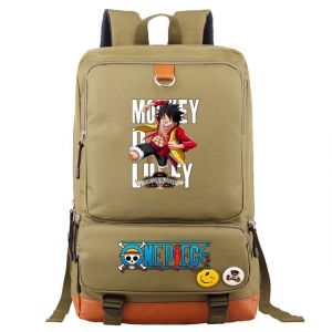 One Piece Monkey D brun manga ryggsäck med frontdesign