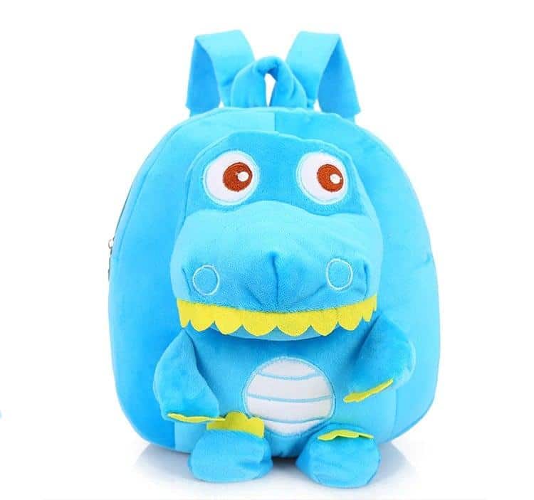 Blå Fleece Dinosaurieryggsäck För Barn Lilliputian Dinosaur Fleece Ryggsäck Blå