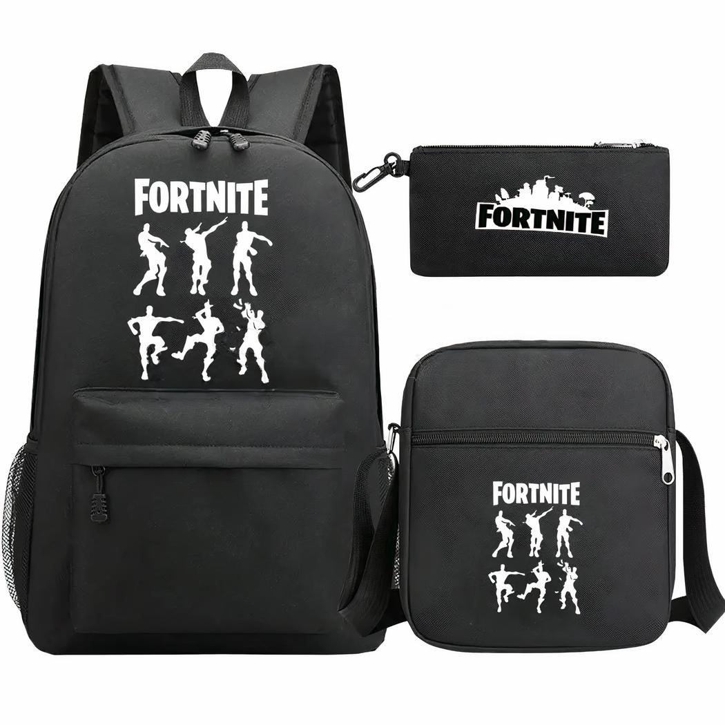 Fortnite Ryggsäck Svart Set 3 Delar