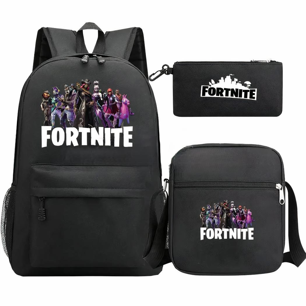 Fortnite Ryggsäck Svart Set 3 Delar
