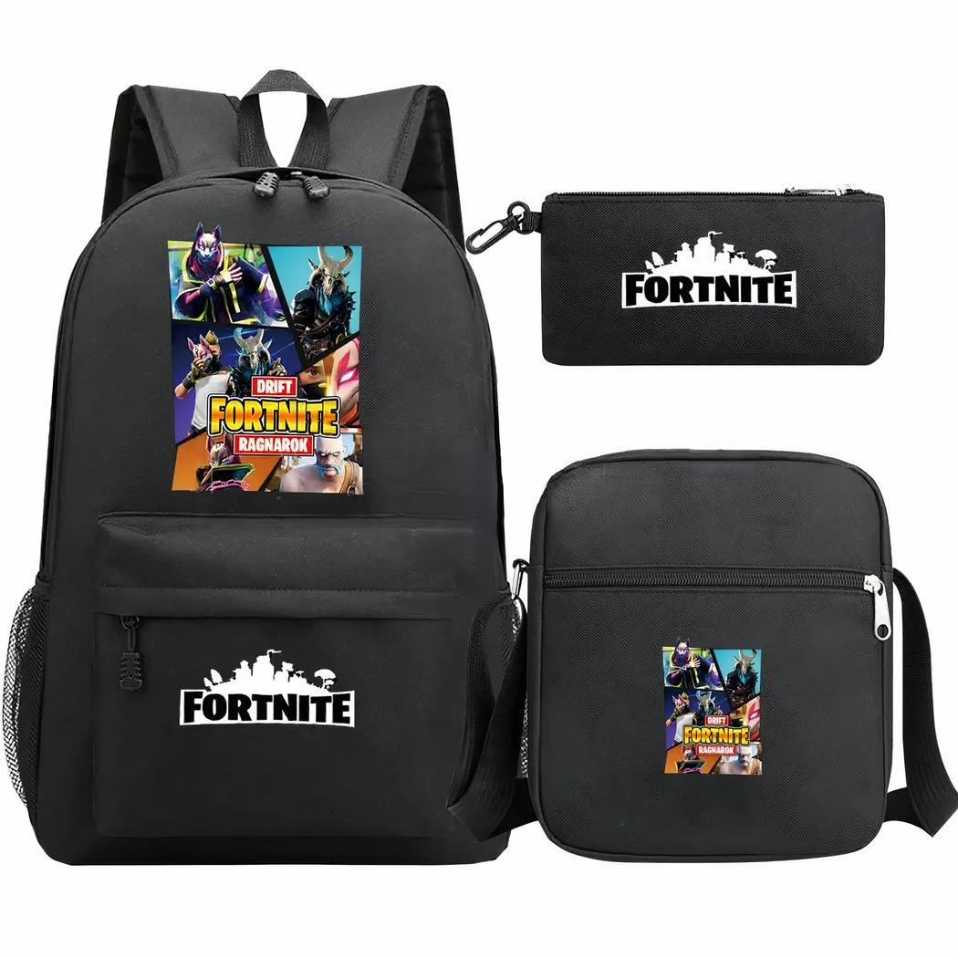 Fortnite Ryggsäck Svart Set 3 Delar