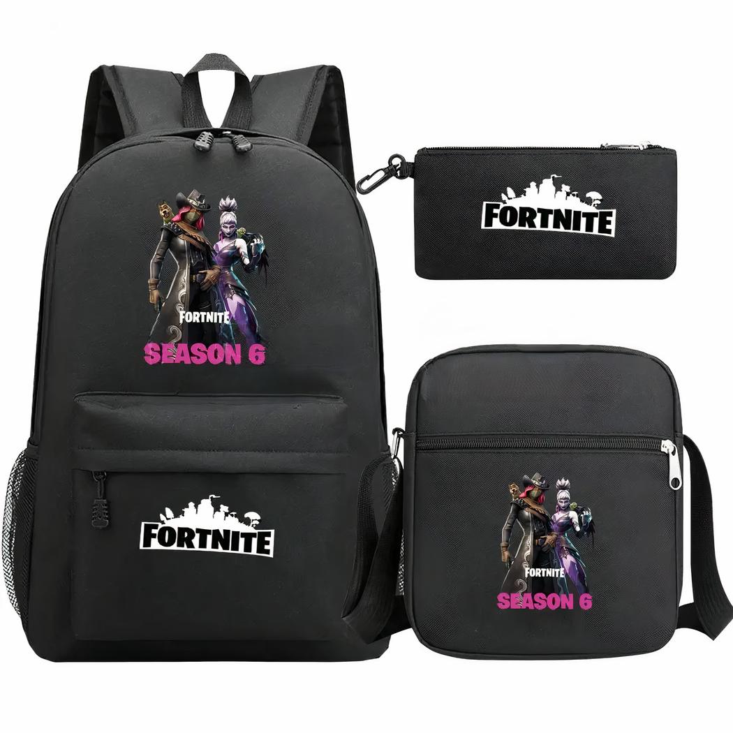 Fortnite Ryggsäck Svart Set 3 Delar