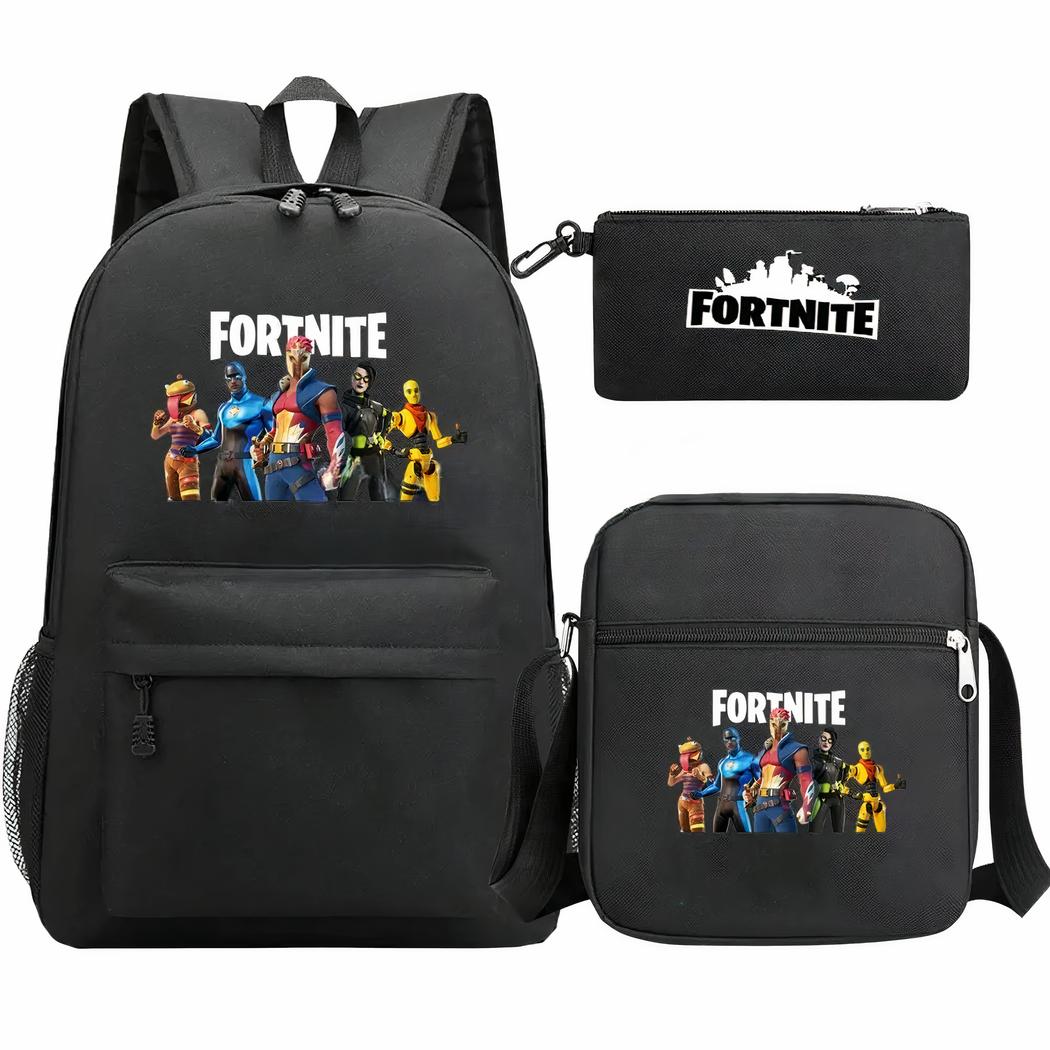 Fortnite Ryggsäck Svart Set 3 Delar