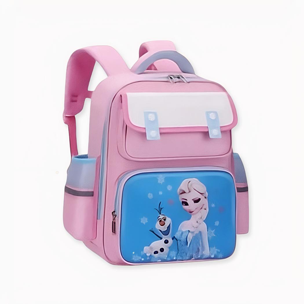 Frost Reflekterande Ryggsäck För Barn Sac À Dos Rose Réfléchissant Pour Enfant À L'Effigie De La Reine Des Neiges Et Olaf.