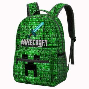 Sac à dos Minecraft à grand visage de creeper imprimé